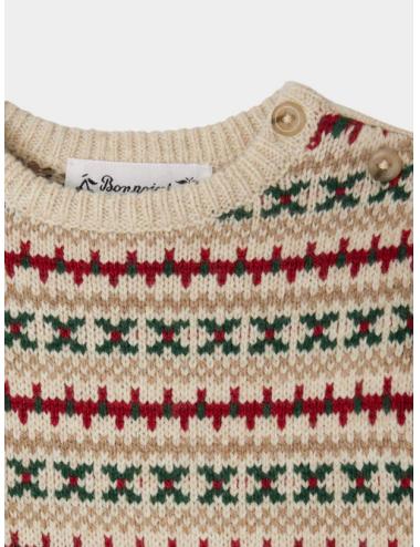 Pull Dalmire à motifs jacquard en laine et coton biologique
