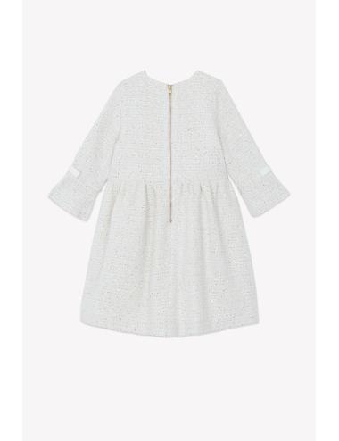Robe - Ecru en tweed