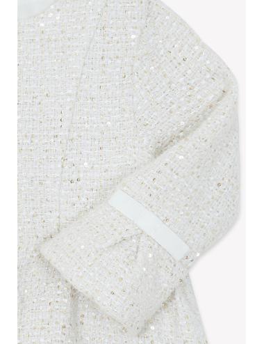 Robe - Ecru en tweed