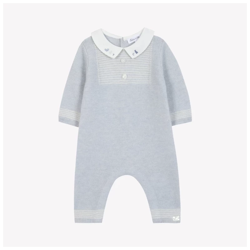 Combinaison longue - Bleu céleste smocks
