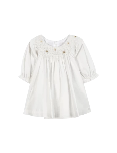 Robe - Ecru col smock