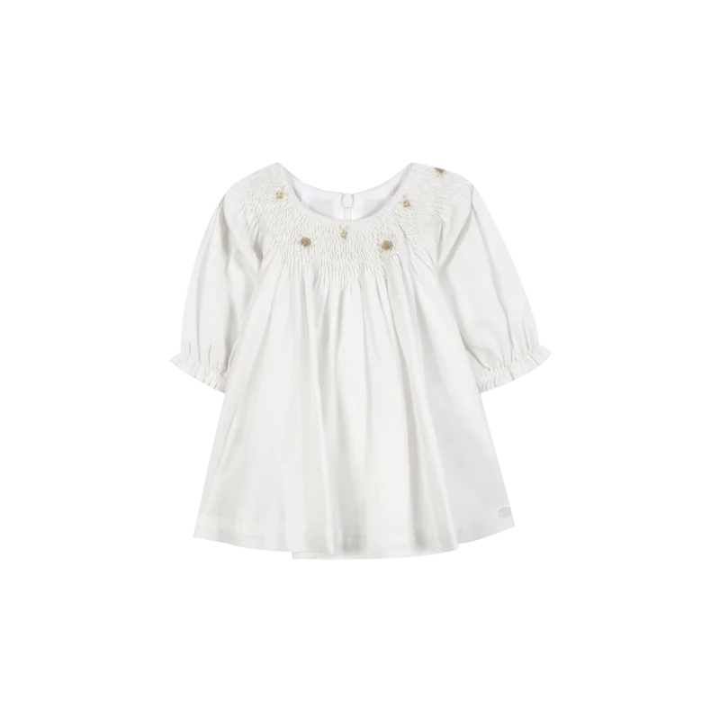 Robe - Ecru col smock