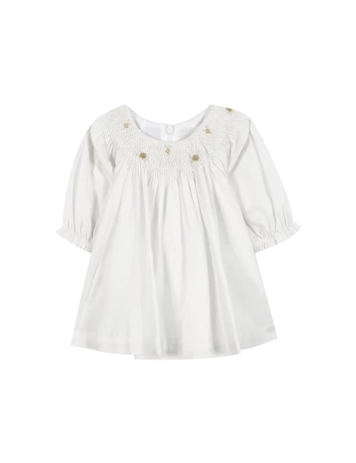 Robe - Ecru col smock