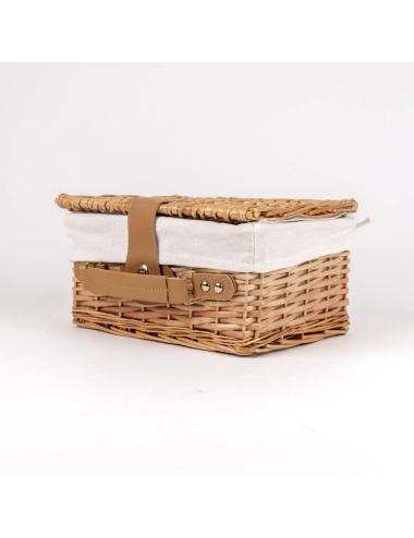 Set de thé en metal foret dans valise en osier
