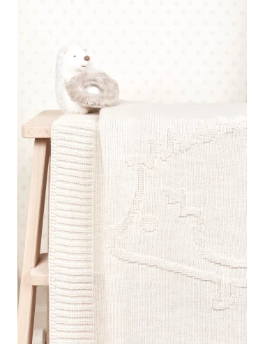 Plaid - Hérisson laine beige