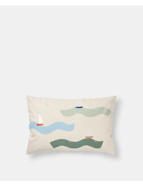 Coussin brodé - Big Waves