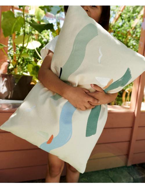 Coussin brodé - Big Waves