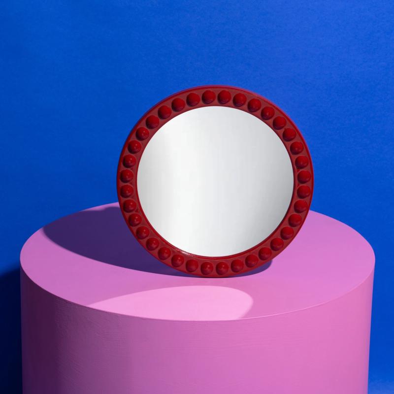 The Peninsula Button Mirror - Rouge