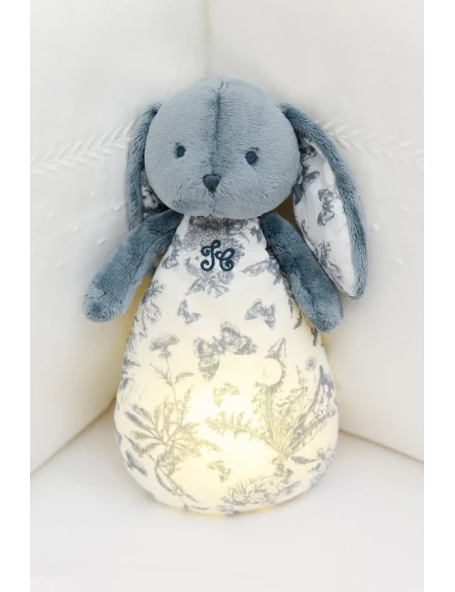 Lapin veilleuse musicale - Toile de Jouy