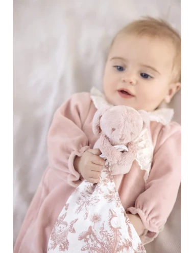 Doudou Lapin - Toile de Jouy