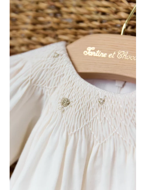 Robe - Ecru col smock