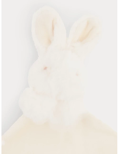 Doudou lapin en fausse fourrure - Blanc lait