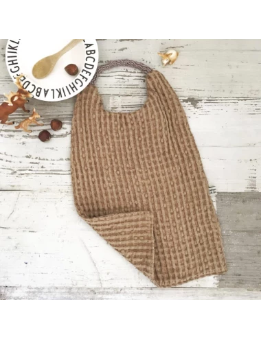 Serviette de Catine Coton Gaufré Marron Glacé
