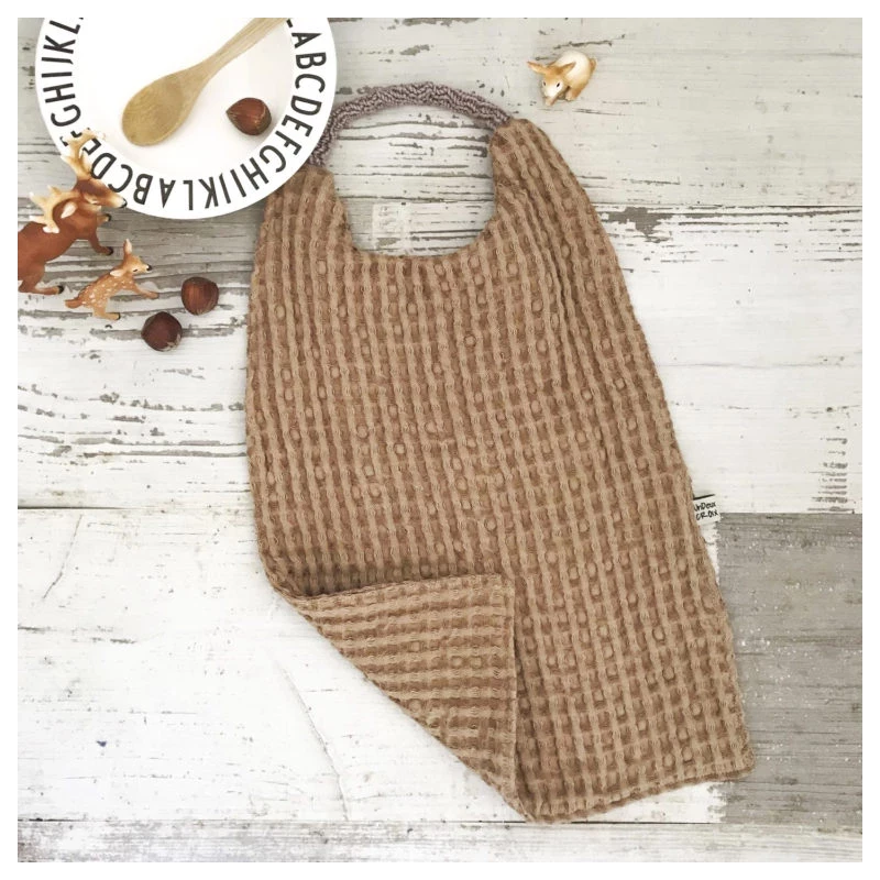 Serviette de Catine Coton Gaufré Marron Glacé