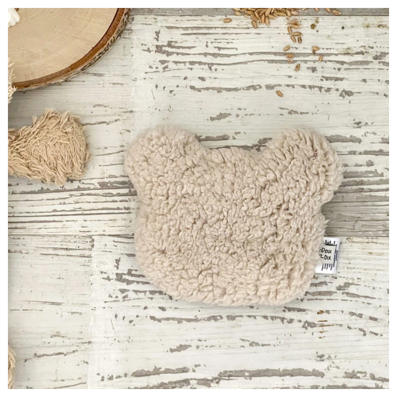 Bouillotte Ours Moumoute Beige Clair