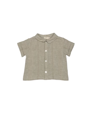 Textured Linen Baby Shirt