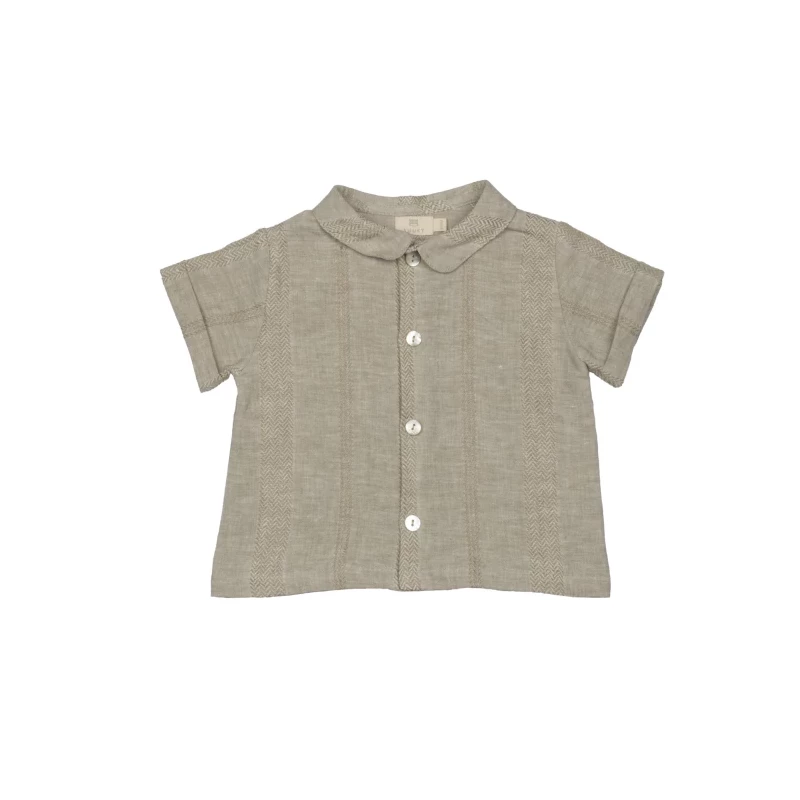 Textured Linen Baby Shirt