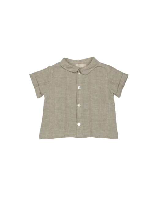 Textured Linen Baby Shirt
