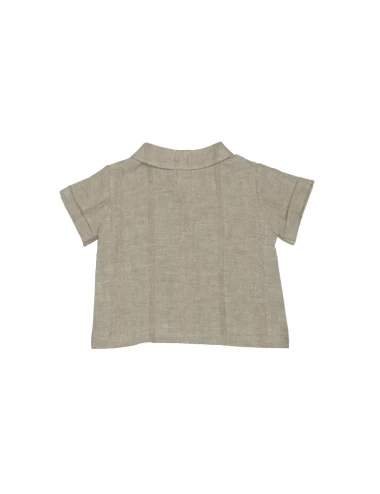 Textured Linen Baby Shirt