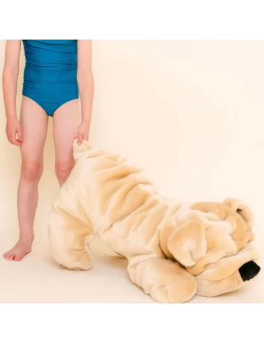 Chien Hector Plissé Miel 65 cm