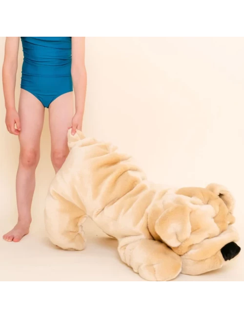 Chien Hector Plissé Miel 65 cm