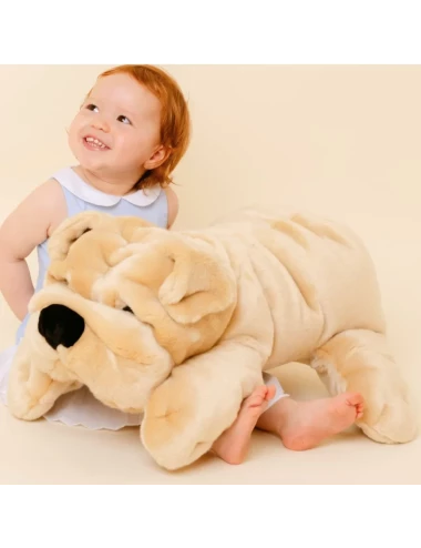 Chien Hector Plissé Miel 65 cm